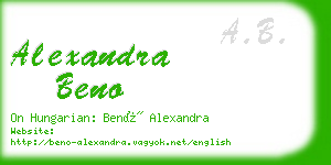 alexandra beno business card